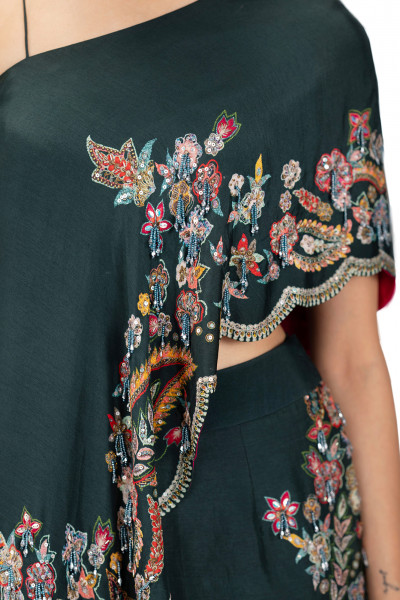 One shoulder Silk Co-ord