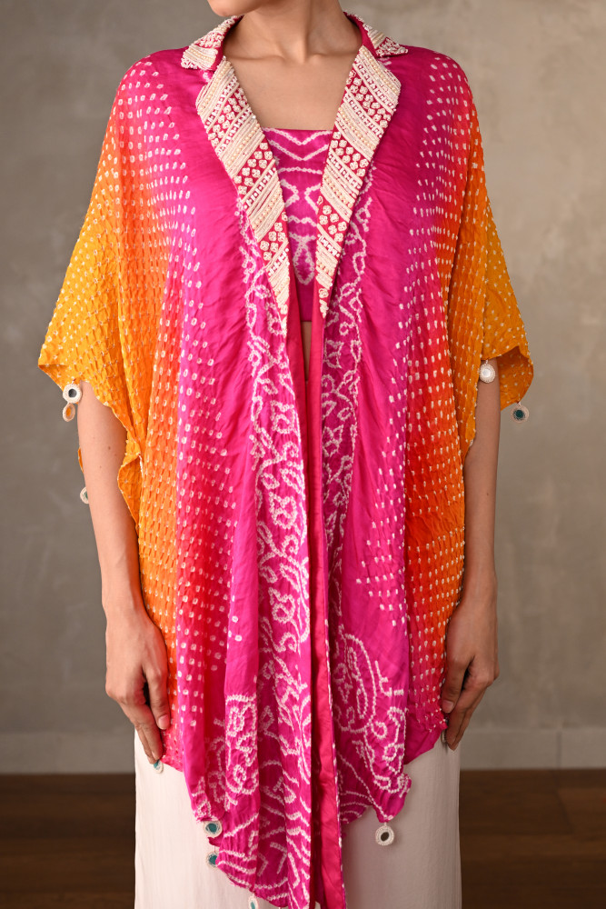 Ombre Bandhej Cape Set