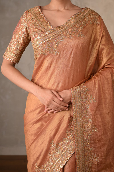 Rustic Radiance Tissue Saree Set