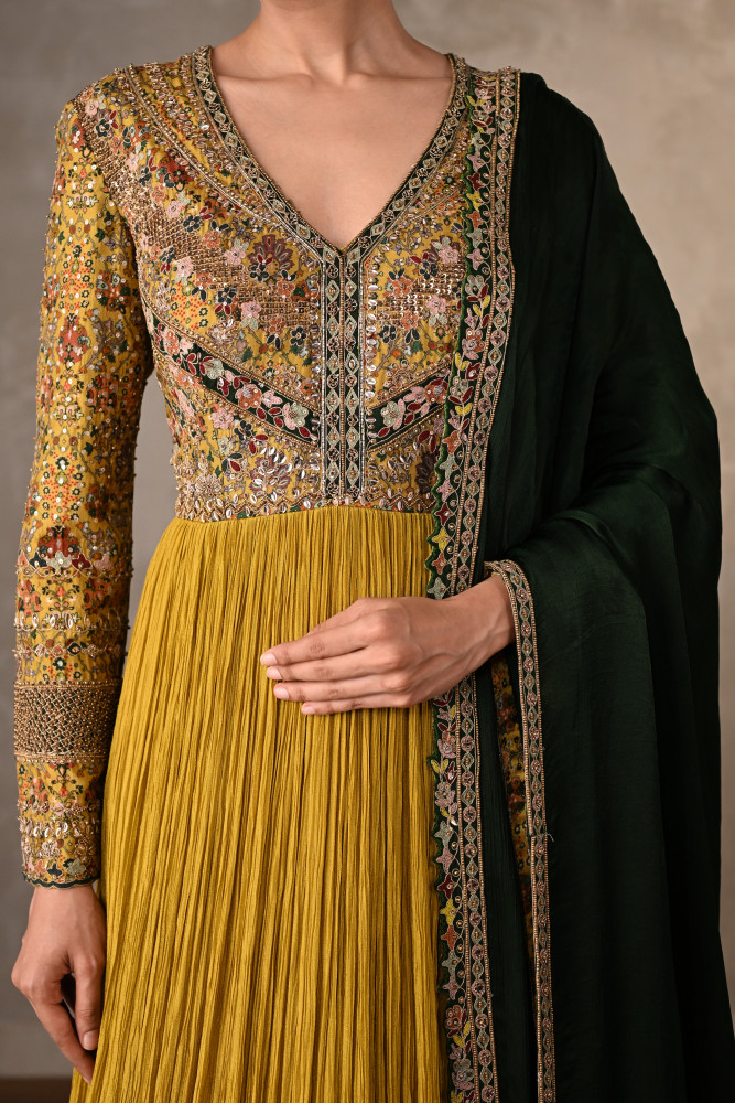 Yellow&Green Luxe Organza Anarkali