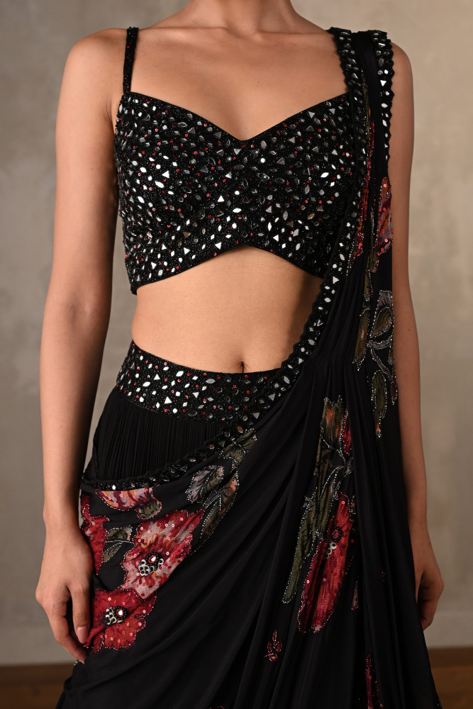 Midnight Bloom Brown Embellished Lehenga Set