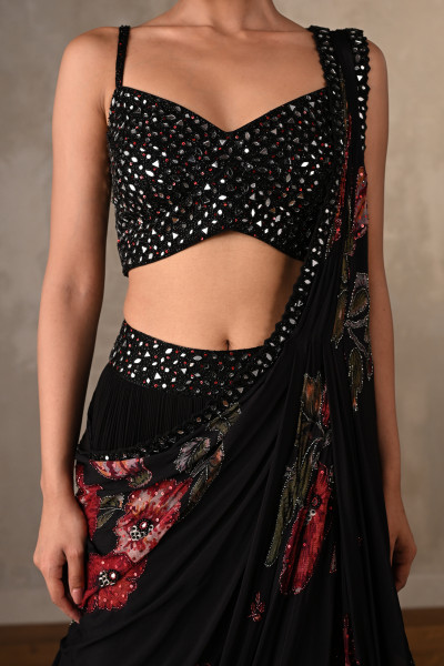 Midnight Bloom Brown Embellished Lehenga Set