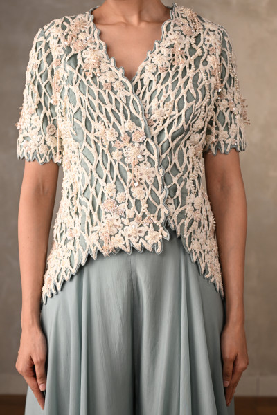 Blush Cutwork Embroidered Silk Co-Ord Set