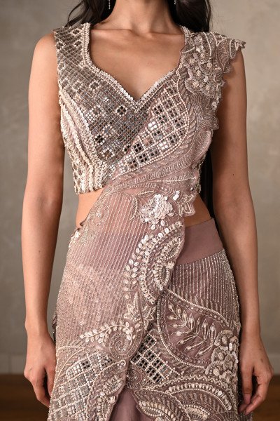 Sandrift Embellished Crepe Lehenga Set