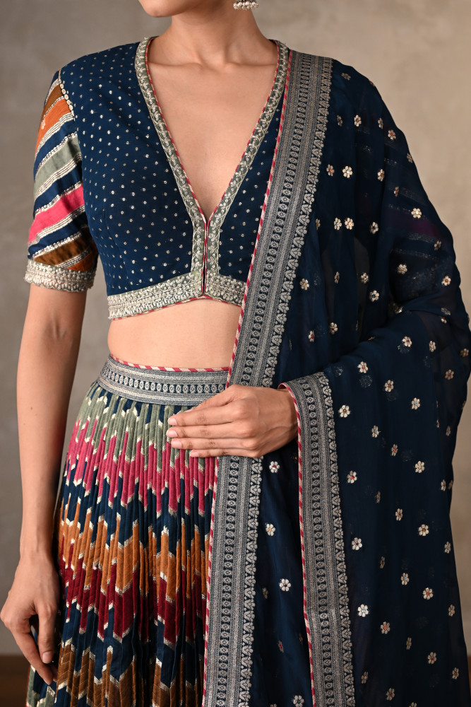 Multicolored Chevron Lehenga Set