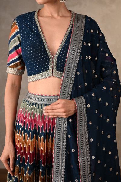 Multicolored Chevron Lehenga Set