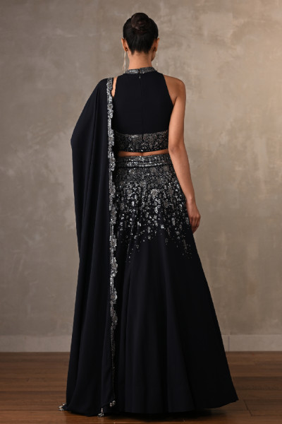 Halter Neck Embellished Lehenga Set