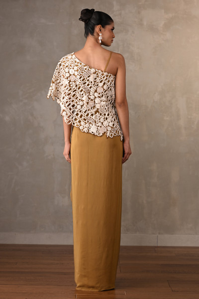 Ivory Mosaic Drape Skirt Set