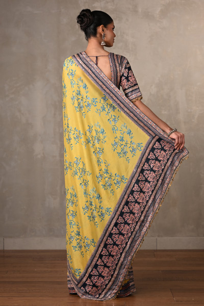 Amber Radiance Handcrafted Silk Saree
