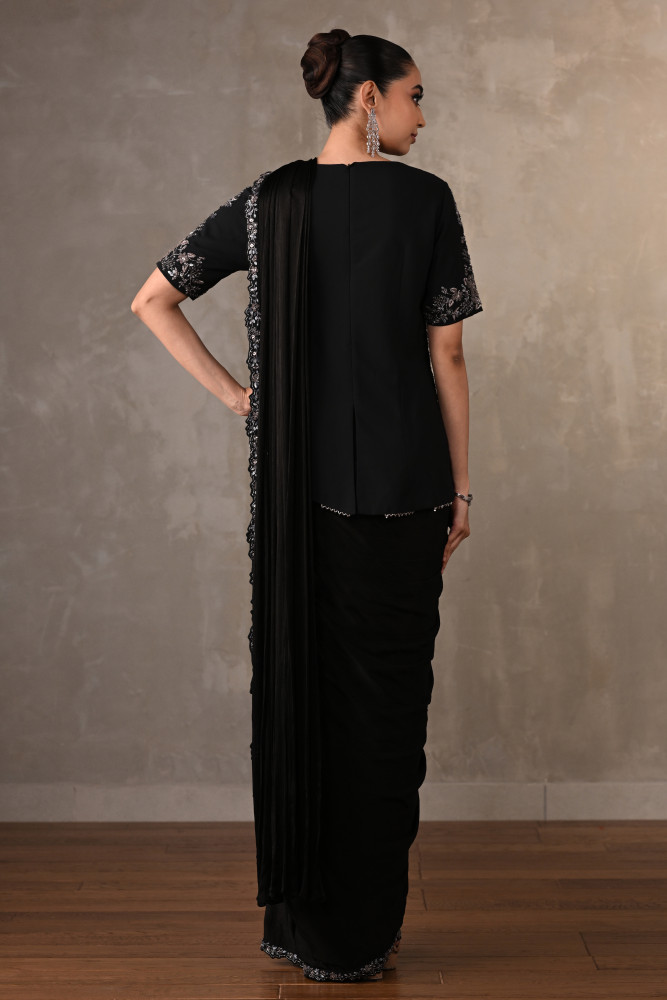 Floral Cascade Drape Saree