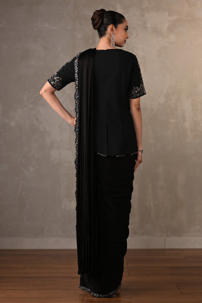 Floral Cascade Drape Saree
