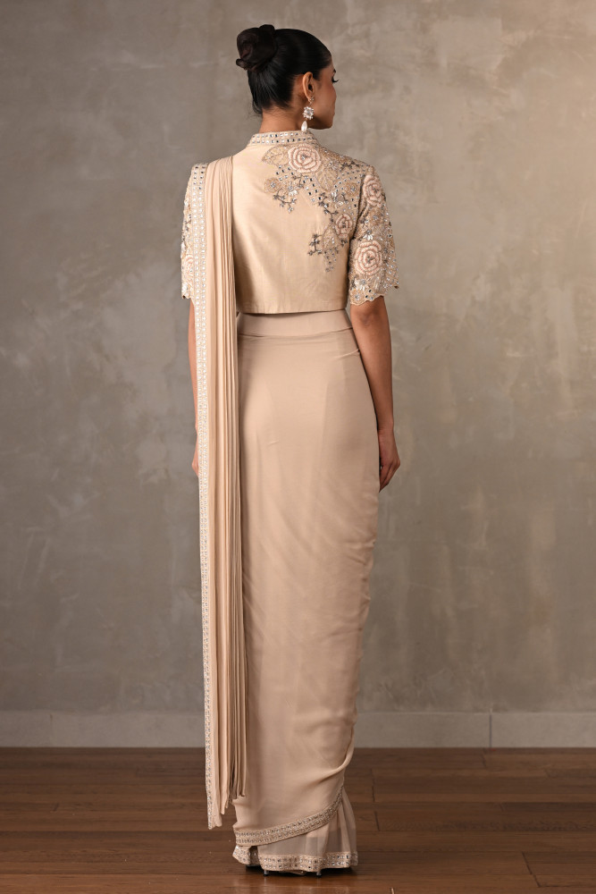 Blush Bloom Embellished Drape Saree