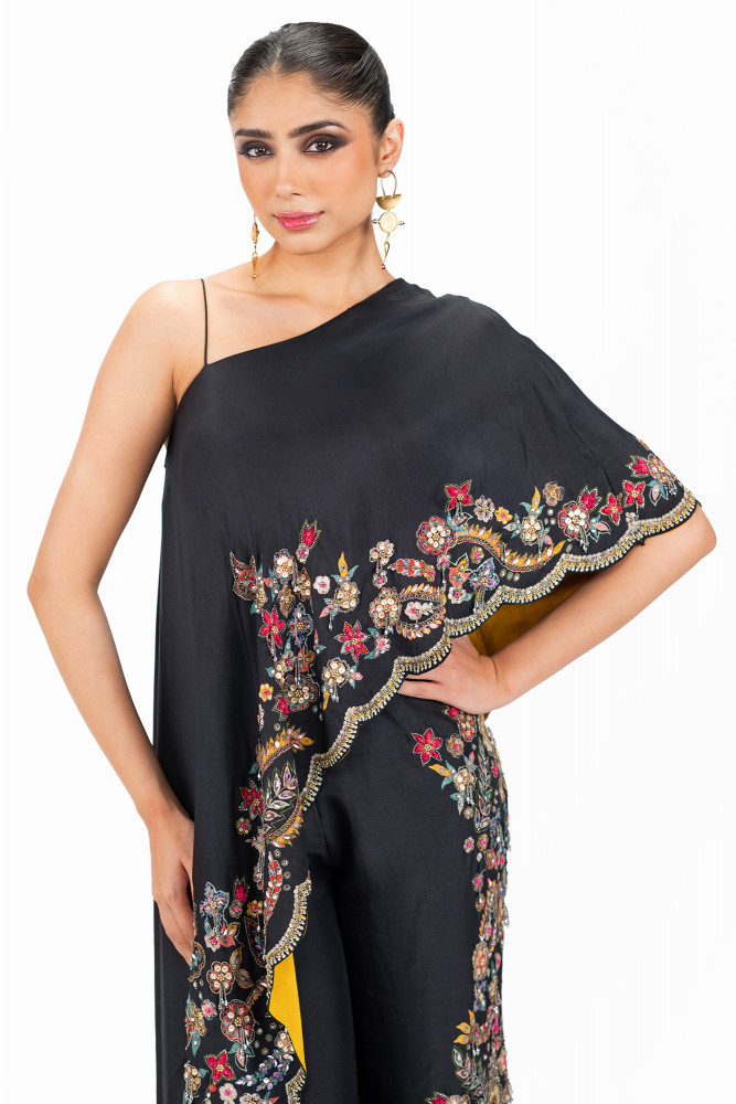 One shoulder Silk Co-ord