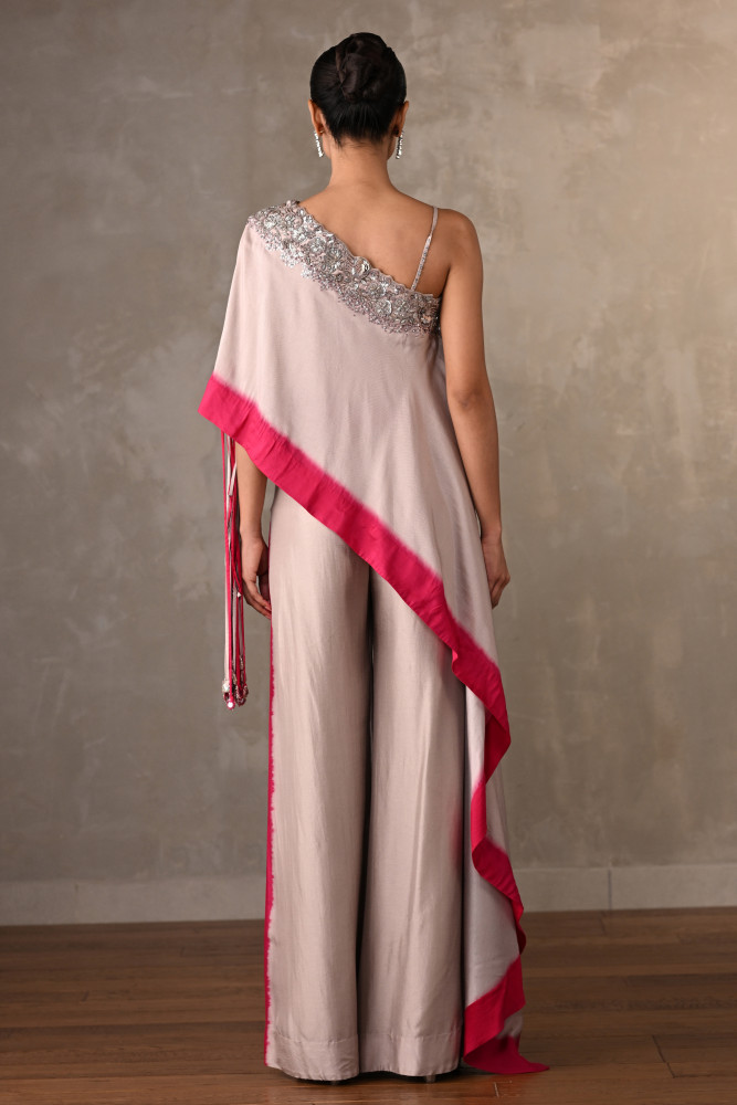 Gradient Blush One-Shoulder Co-Ord Set