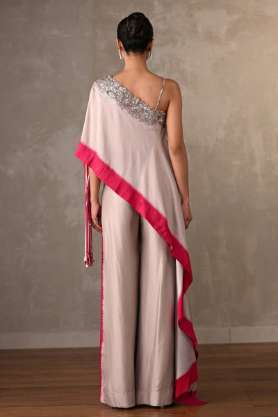 Gradient Blush One-Shoulder Co-Ord Set