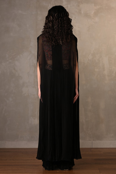 Twilight Embroidered Georgette Cape Set