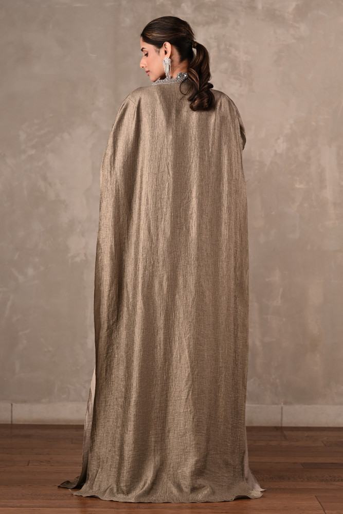 Mirror-work Embroidered Cape Set