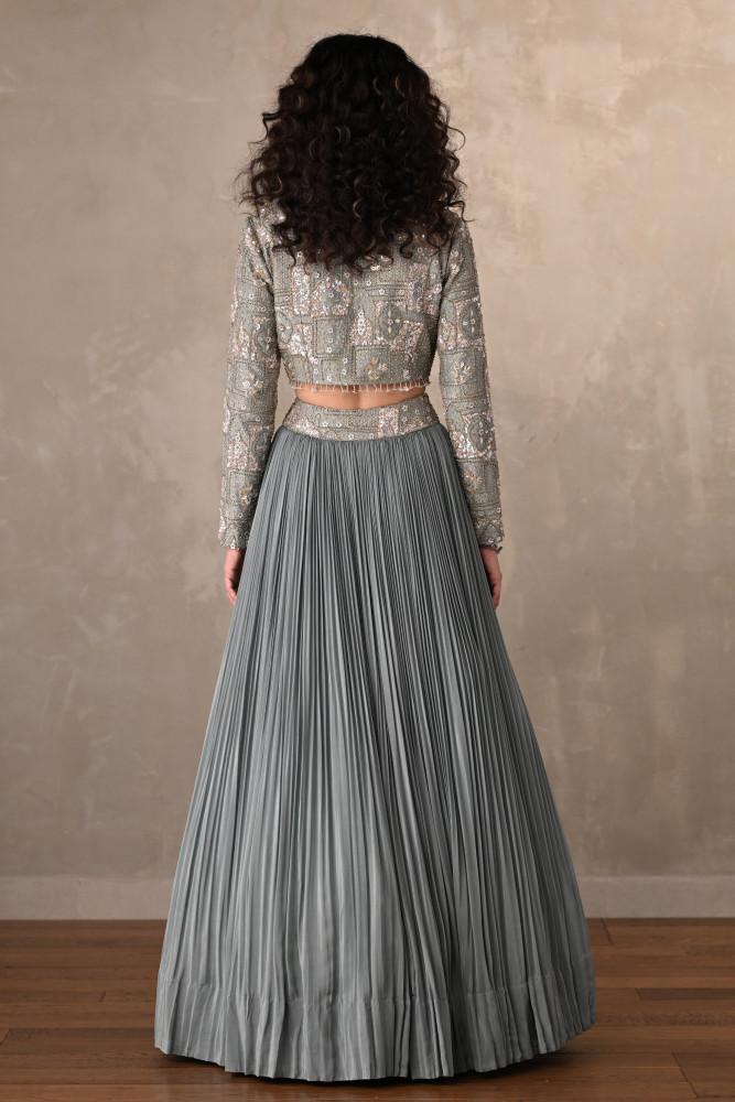 Ethereal Mist Embellished Crepe Ensemble