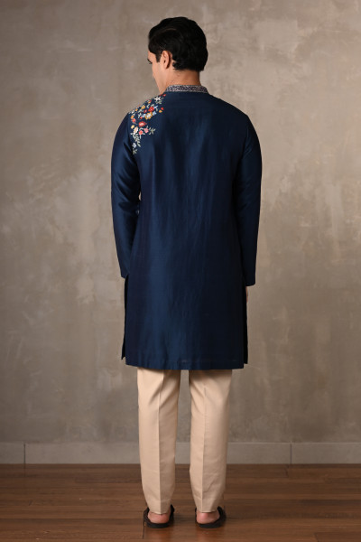 Navy Heritage Chanderi Kurta
