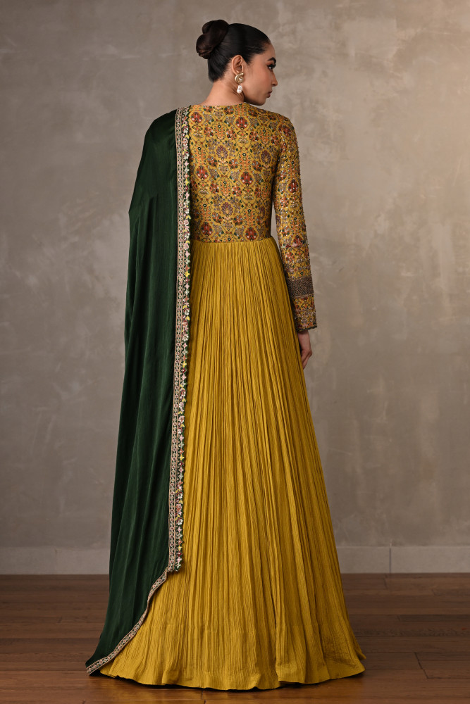 Yellow&Green Luxe Organza Anarkali