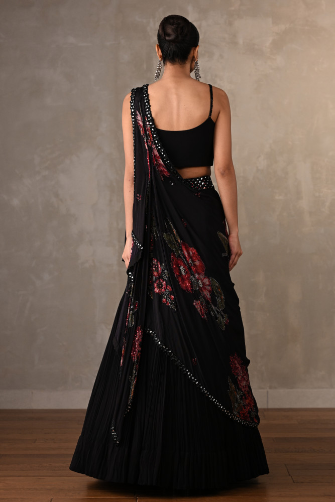Midnight Bloom Brown Embellished Lehenga Set