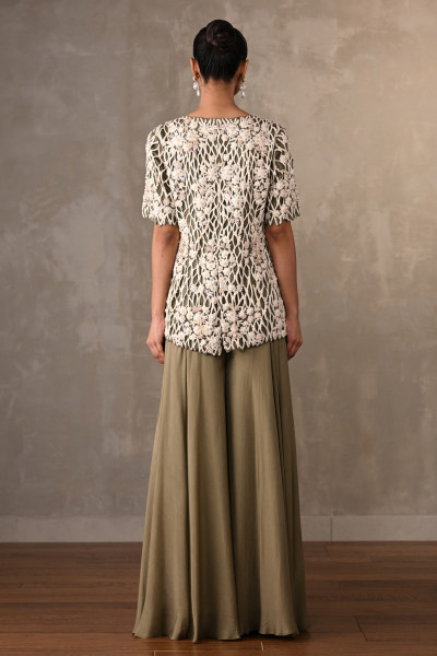 Blush Cutwork Embroidered Silk Co-Ord Set