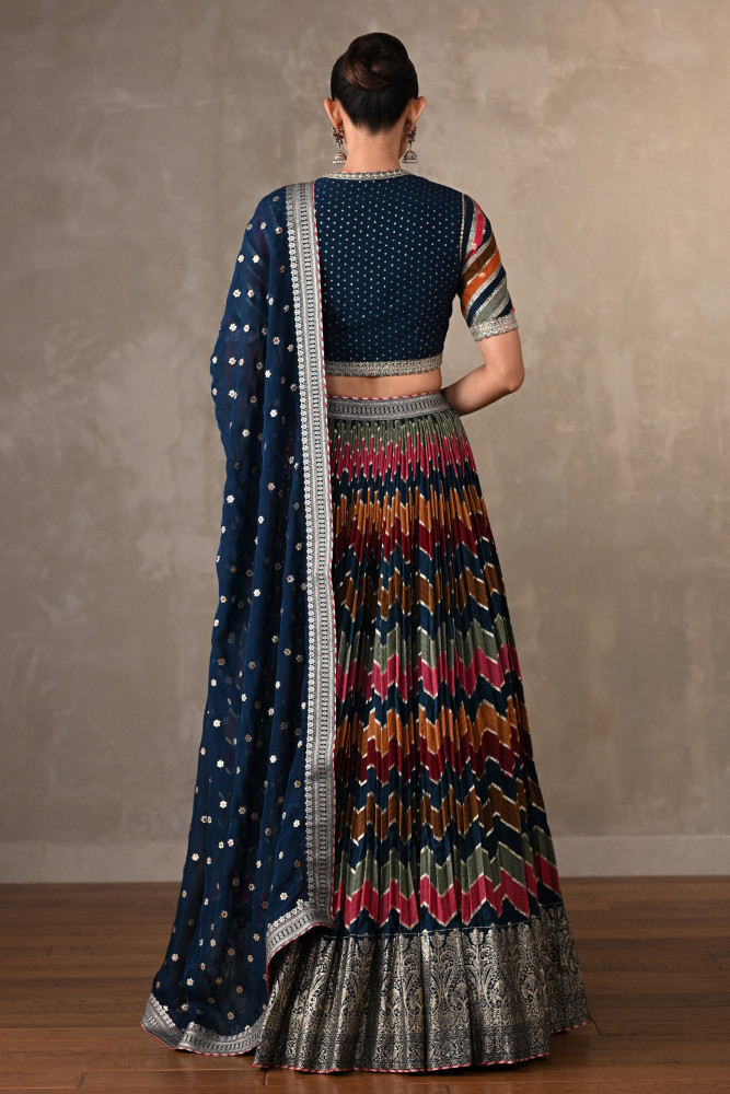 Multicolored Chevron Lehenga Set