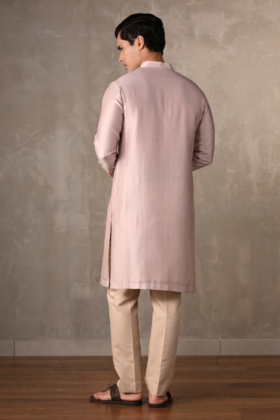 Mauve Mirage Chanderi Silk Embellished Kurta