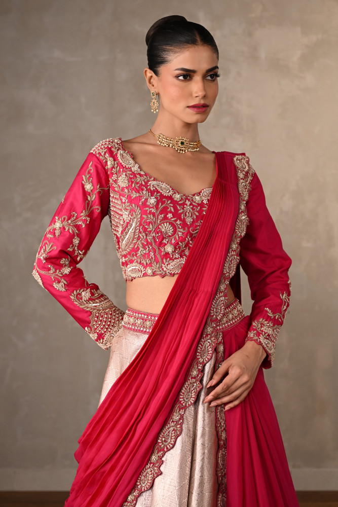 Regal Rouge Brocade Lehenga Set