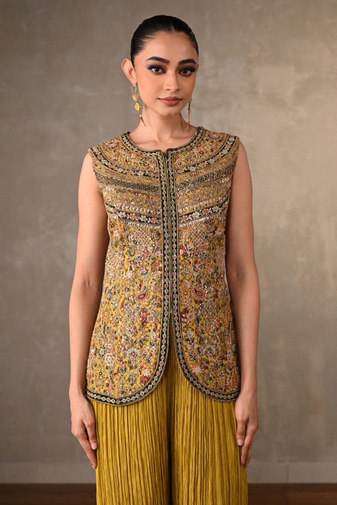 Image of Rosette Embroidered Organza Co-Ord Set