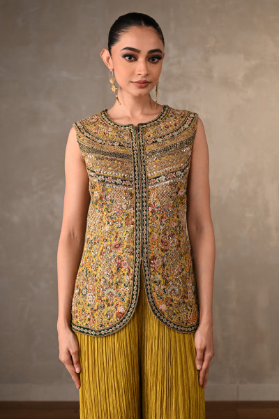 Rosette Embroidered Organza Co-Ord Set