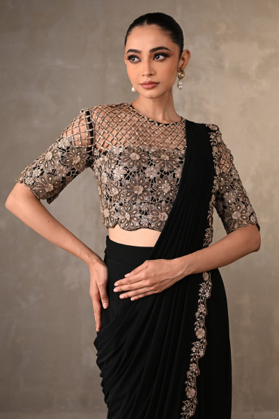 Noir Cutwork Drape Saree