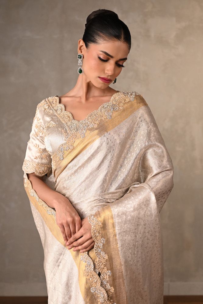 Zaria Silk Embellished Saree Set