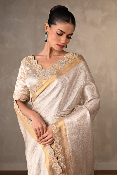 Zaria Silk Embellished Saree Set