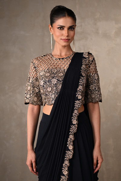 Noir Cutwork Drape Saree