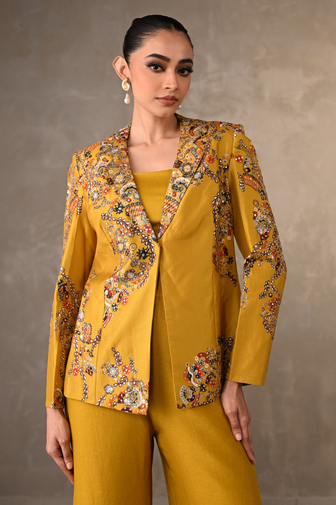 Image of Floral Silk Powersuit