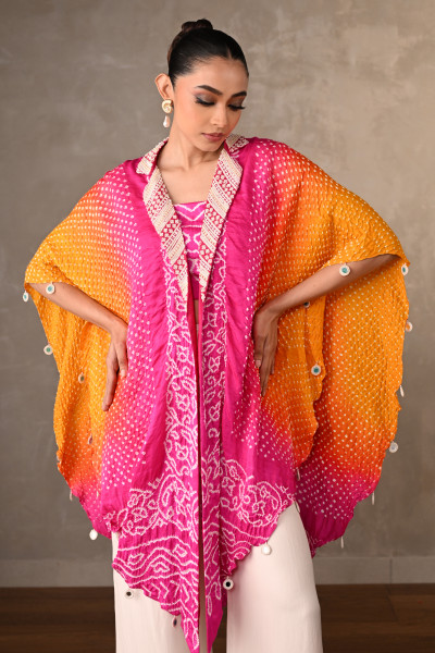 Ombre Bandhej Cape Set