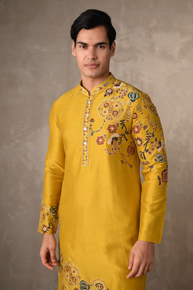 Image of Radiant Yellow Chanderi Kurta