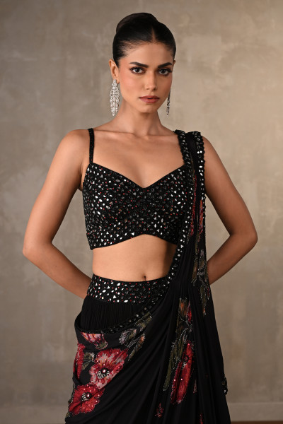 Midnight Bloom Brown Embellished Lehenga Set