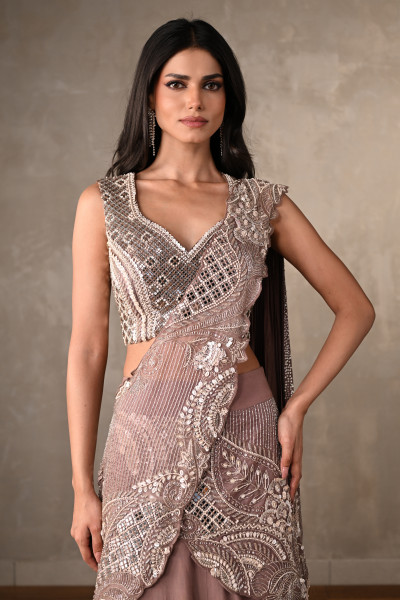 Sandrift Embellished Crepe Lehenga Set