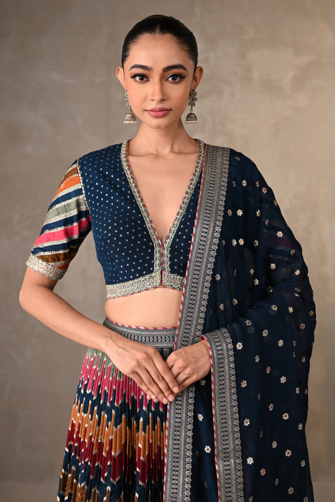 Multicolored Chevron Lehenga Set