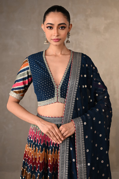 Multicolored Chevron Lehenga Set