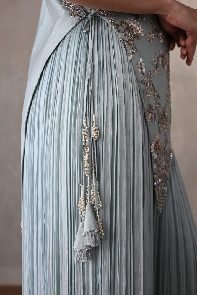 Sky Blue Embroidered  Set