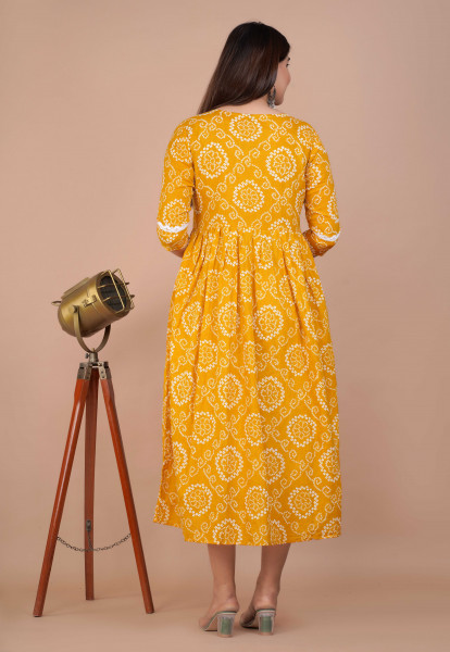 Cotton Floral Printed Maternity Feeding DressKurti with Zipper Maternity Gown for Women Feeding Dress