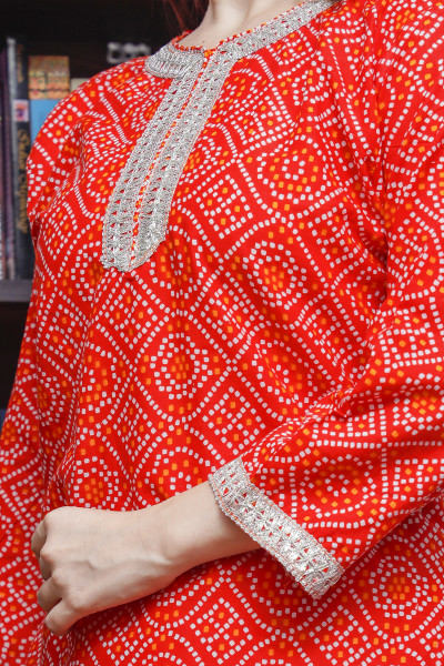 Women Pure Cotton Straight Round Neck Kurta Skirt DupattaSet