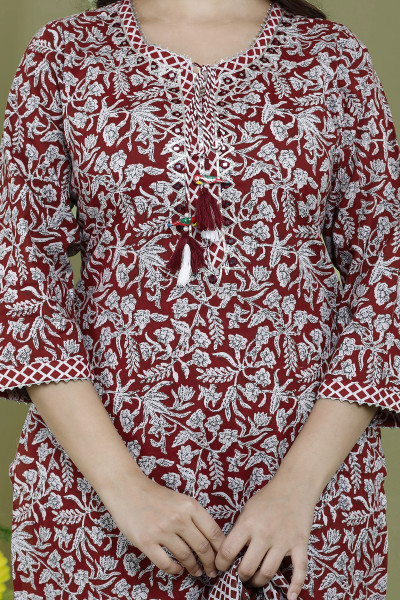 Women Pure Cotton Straight Round Neck Kurta Pant DupattaSet