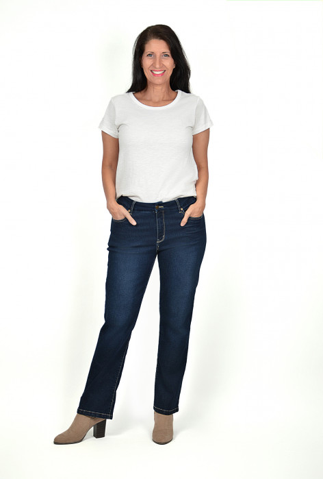Sarah Wide Leg Jeans in Dark Blue