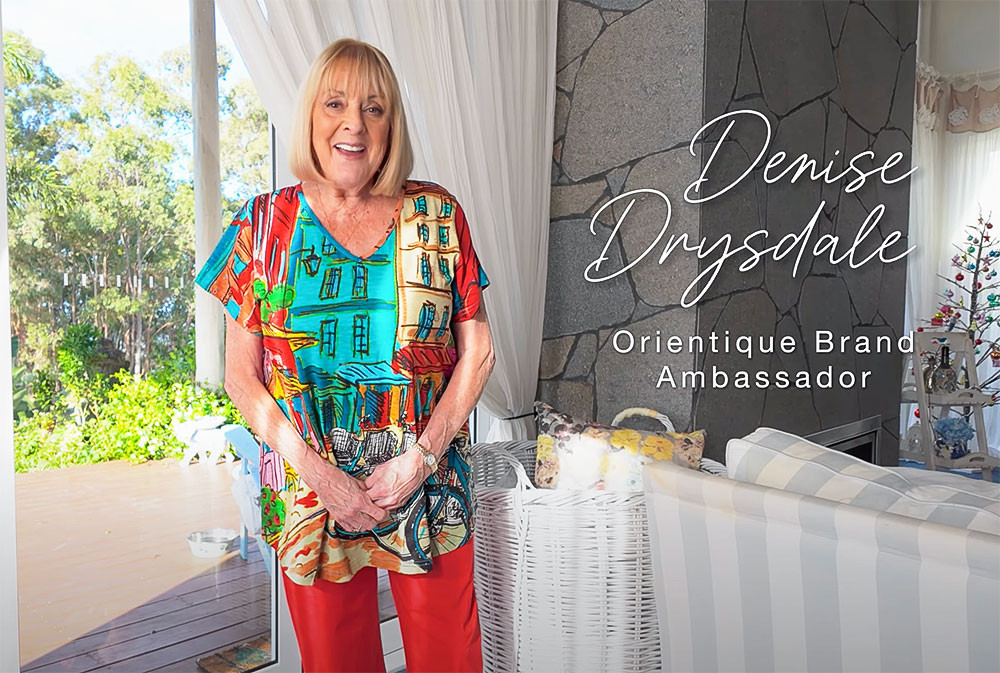 Denise Drysdale Loves our Printed Tees &amp; Bangalene Pants - Orientique