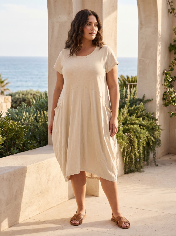 Cotton Knit Dress Bubble