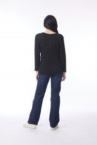 Knit Top Boat Neck Long Slv